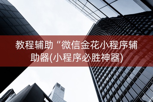教程辅助“微信金花小程序辅助器(小程序必胜神器)