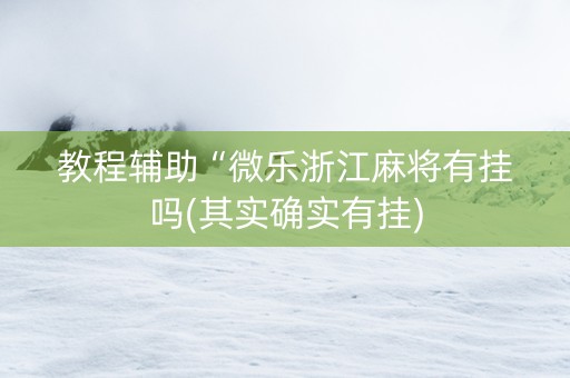 教程辅助“微乐浙江麻将有挂吗(其实确实有挂)