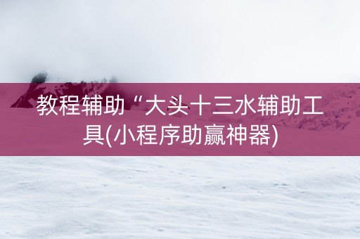 教程辅助“大头十三水辅助工具(小程序助赢神器)