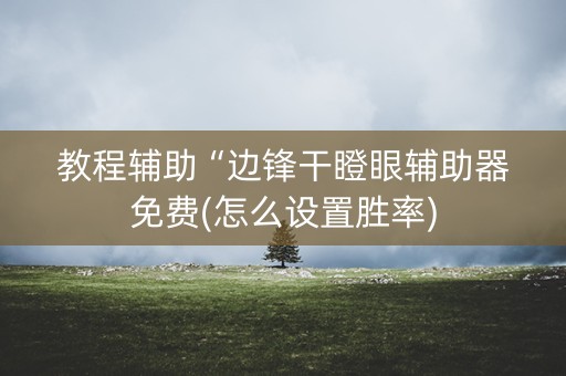 教程辅助“边锋干瞪眼辅助器免费(怎么设置胜率)