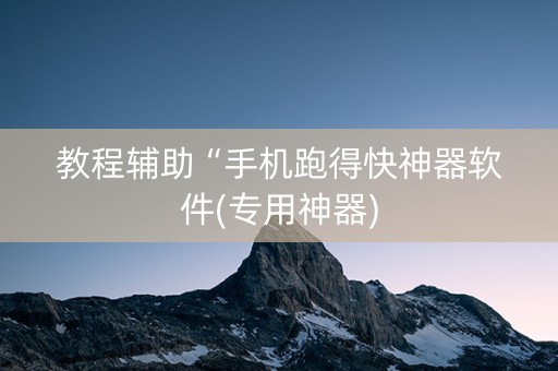 教程辅助“手机跑得快神器软件(专用神器)