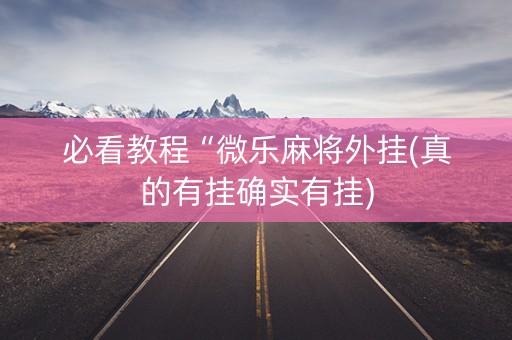 必看教程“微乐麻将外挂(真的有挂确实有挂)