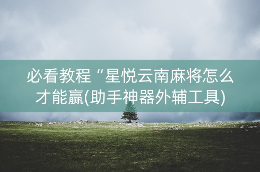 必看教程“星悦云南麻将怎么才能赢(助手神器外辅工具)