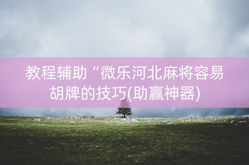 教程辅助“微乐河北麻将容易胡牌的技巧(助赢神器)