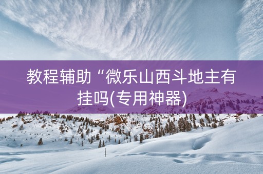 教程辅助“微乐山西斗地主有挂吗(专用神器)