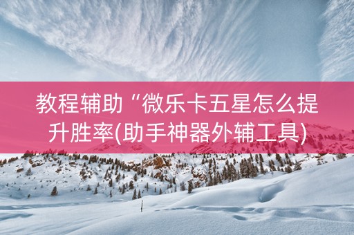 教程辅助“微乐卡五星怎么提升胜率(助手神器外辅工具)