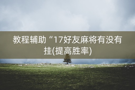 教程辅助“17好友麻将有没有挂(提高胜率)