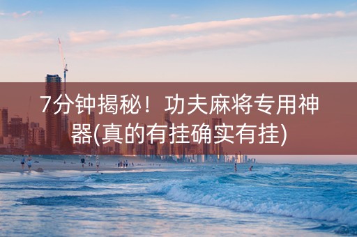 7分钟揭秘！功夫麻将专用神器(真的有挂确实有挂)