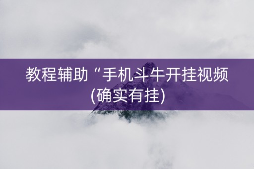 教程辅助“手机斗牛开挂视频(确实有挂)