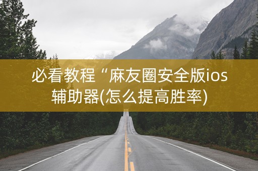 必看教程“麻友圈安全版ios辅助器(怎么提高胜率)