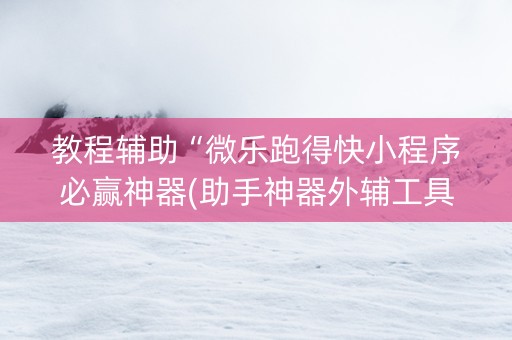 教程辅助“微乐跑得快小程序必赢神器(助手神器外辅工具)