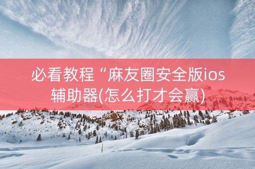 必看教程“麻友圈安全版ios辅助器(怎么打才会赢)