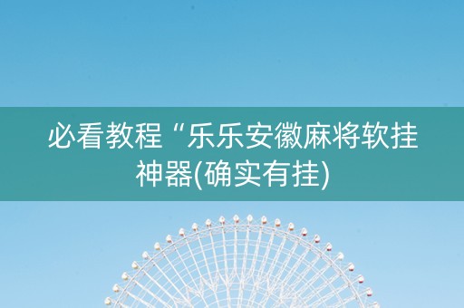 必看教程“乐乐安徽麻将软挂神器(确实有挂)
