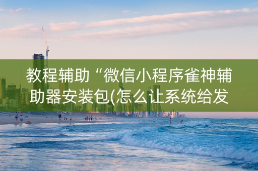 教程辅助“微信小程序雀神辅助器安装包(怎么让系统给发好牌)