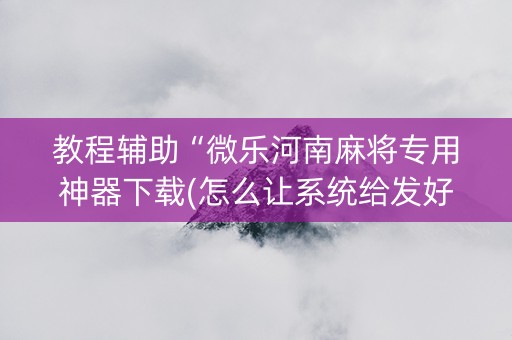 教程辅助“微乐河南麻将专用神器下载(怎么让系统给发好牌)