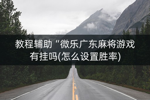 教程辅助“微乐广东麻将游戏有挂吗(怎么设置胜率)