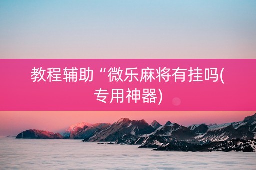 教程辅助“微乐麻将有挂吗(专用神器)