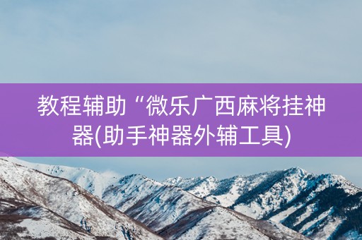 教程辅助“微乐广西麻将挂神器(助手神器外辅工具)