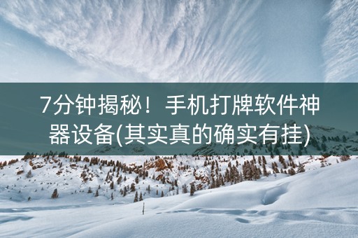 7分钟揭秘！手机打牌软件神器设备(其实真的确实有挂)