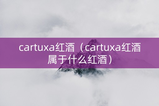 cartuxa红酒（cartuxa红酒属于什么红酒）
