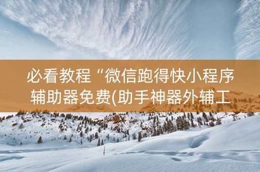必看教程“微信跑得快小程序辅助器免费(助手神器外辅工具)