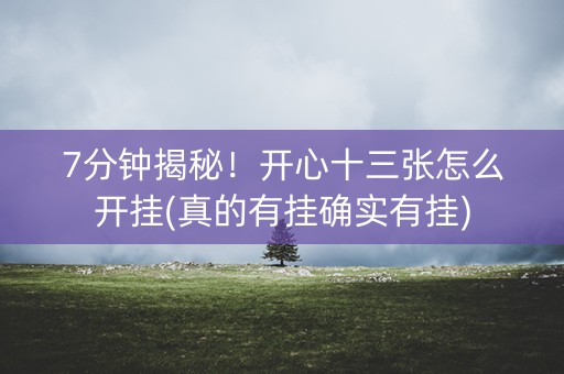 7分钟揭秘！开心十三张怎么开挂(真的有挂确实有挂)
