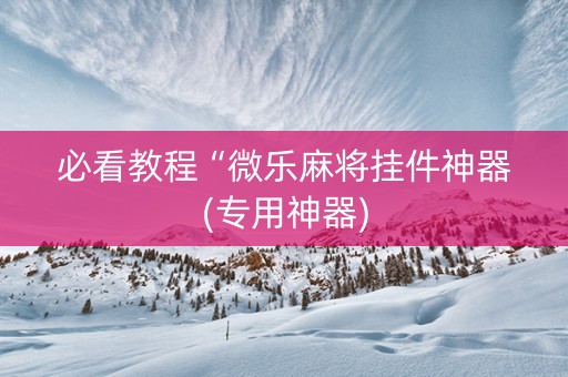 必看教程“微乐麻将挂件神器(专用神器)