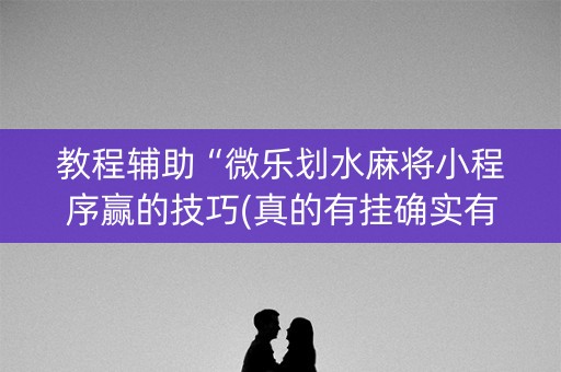 教程辅助“微乐划水麻将小程序赢的技巧(真的有挂确实有挂)