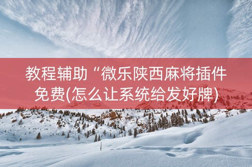 教程辅助“微乐陕西麻将插件免费(怎么让系统给发好牌)
