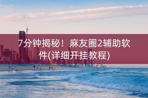 7分钟揭秘！麻友圈2辅助软件(详细开挂教程)