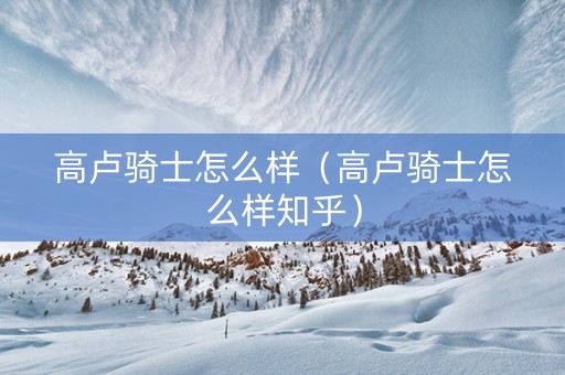 高卢骑士怎么样（高卢骑士怎么样知乎）