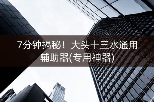 7分钟揭秘！大头十三水通用辅助器(专用神器)