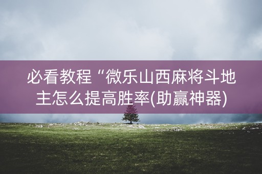 必看教程“微乐山西麻将斗地主怎么提高胜率(助赢神器)
