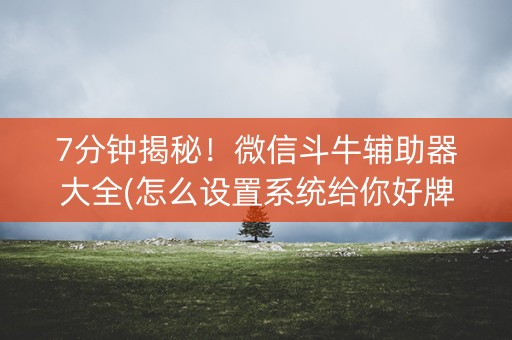 7分钟揭秘！微信斗牛辅助器大全(怎么设置系统给你好牌)