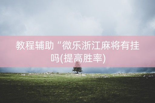 教程辅助“微乐浙江麻将有挂吗(提高胜率)