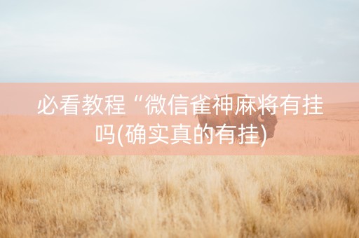 必看教程“微信雀神麻将有挂吗(确实真的有挂)