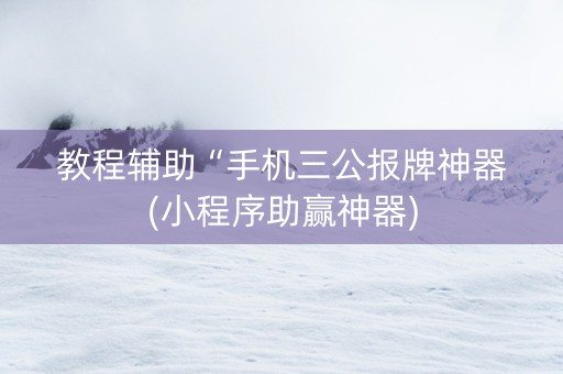教程辅助“手机三公报牌神器(小程序助赢神器)