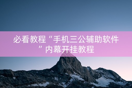 必看教程“手机三公辅助软件”内幕开挂教程