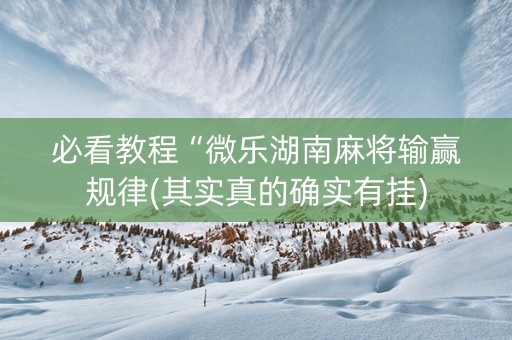 必看教程“微乐湖南麻将输赢规律(其实真的确实有挂)