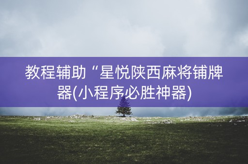 教程辅助“星悦陕西麻将铺牌器(小程序必胜神器)