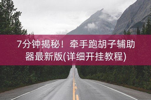 7分钟揭秘！牵手跑胡子辅助器最新版(详细开挂教程)