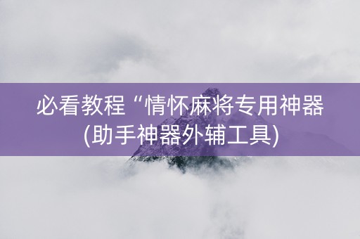 必看教程“情怀麻将专用神器(助手神器外辅工具)