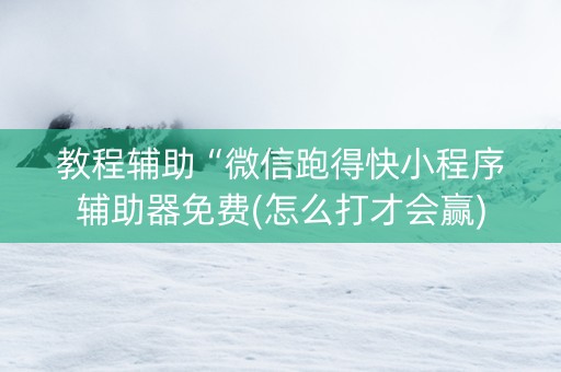 教程辅助“微信跑得快小程序辅助器免费(怎么打才会赢)