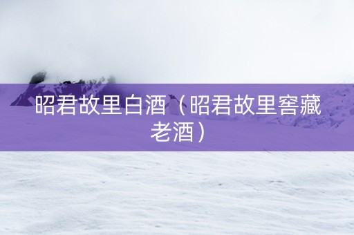 昭君故里白酒（昭君故里窖藏老酒）