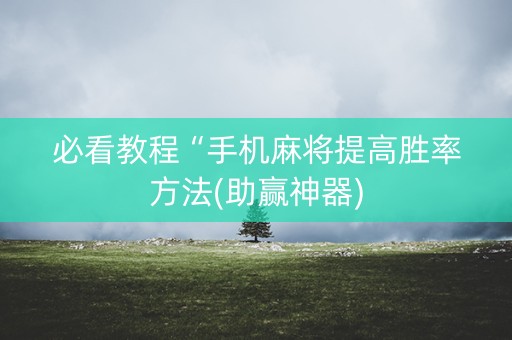 必看教程“手机麻将提高胜率方法(助赢神器)