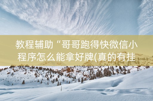 教程辅助“哥哥跑得快微信小程序怎么能拿好牌(真的有挂确实有挂)