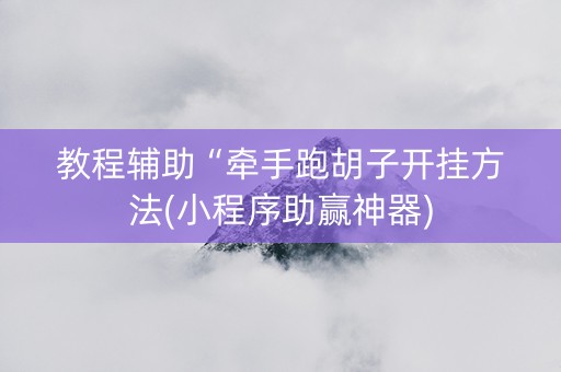 教程辅助“牵手跑胡子开挂方法(小程序助赢神器)