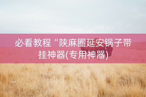 必看教程“陕麻圈延安锅子带挂神器(专用神器)