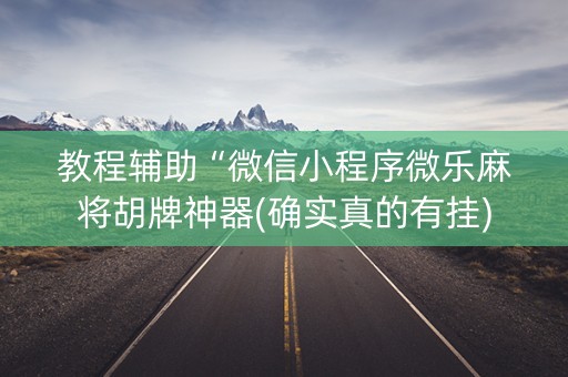 教程辅助“微信小程序微乐麻将胡牌神器(确实真的有挂)