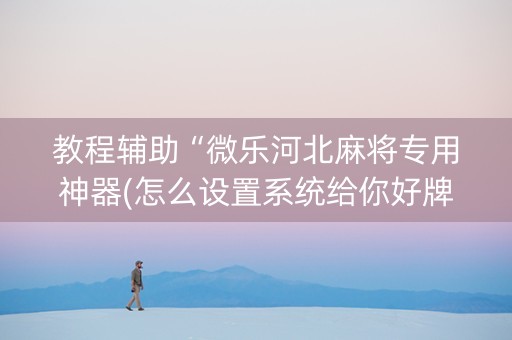 教程辅助“微乐河北麻将专用神器(怎么设置系统给你好牌)
